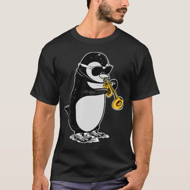 Trumpet Player Penguin Lover Kids Musician Trumpet T-Shirt (Vorderseite)