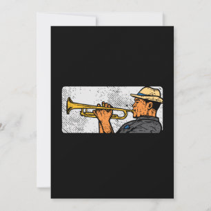Trumpet Player Retro Trumpet Jazzmusik Einladung