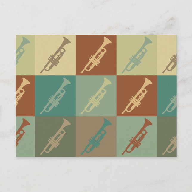 Trumpet Pop Art Postkarte (Vorderseite)