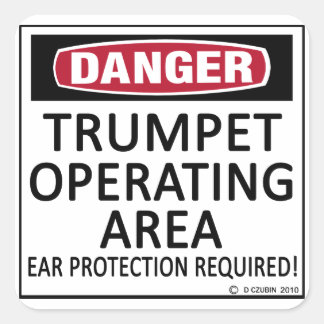 Trumpet Quadratischer Aufkleber