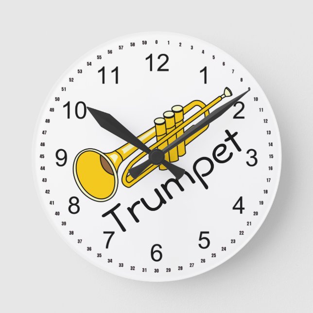 Trumpet Runde Wanduhr (Vorderseite)