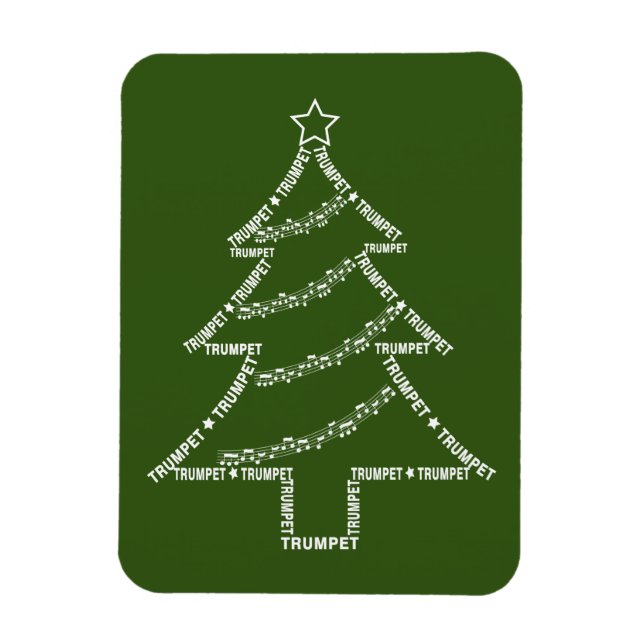 Trumpet Text Weihnachtsbaum Magnet (Vertikal)