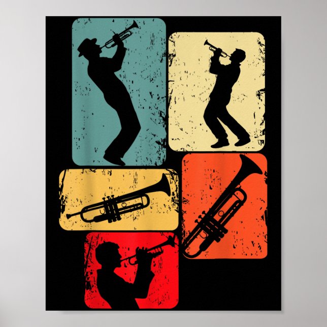 Trumpet Trumpeter Jazz Musician Boys Men  Poster (Vorne)