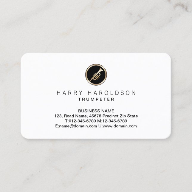 Trumpet Trumpeter Musician Visitenkarte (Vorderseite)