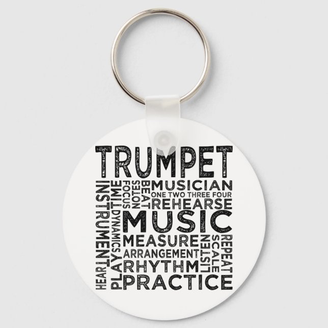 Trumpet Typografie Schlüsselanhänger (Vorderseite)