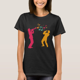 Trumpet und Saxophon-Abbild T-Shirt