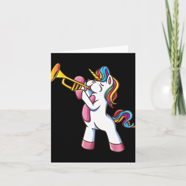 Trumpet Unicorn Marching Band And Jazz Player Gift Karte (Vorderseite)