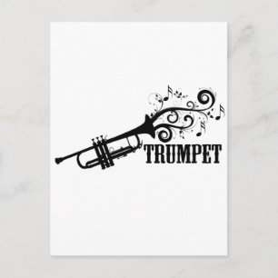 Trumpet Vector mit Wirbel Postkarte
