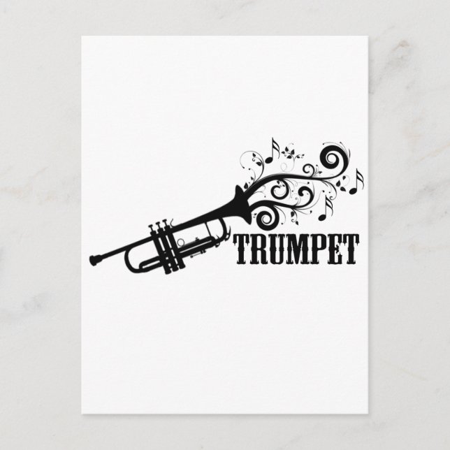 Trumpet Vector mit Wirbel Postkarte (Vorderseite)