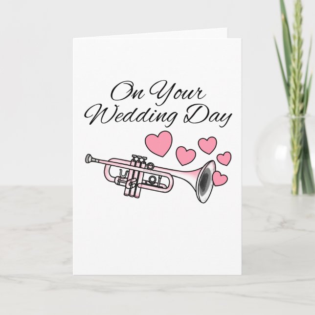 Trumpet Wedding Card Trumpeter Brass Musician Dankeskarte (Vorderseite)
