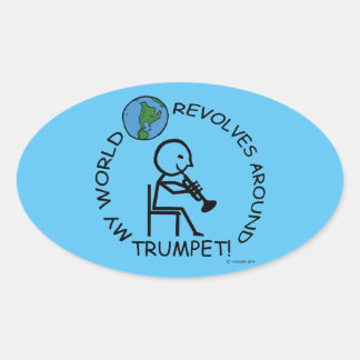 Trumpet - Weltumdrehungen um Oval-Sticker Ovaler Aufkleber