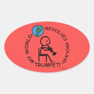 Trumpet - Weltumdrehungen um Oval-Sticker Ovaler Aufkleber