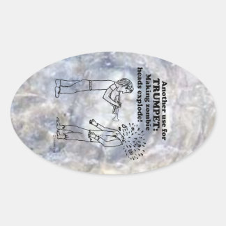 Trumpet Zombie Explode Oval Sticker