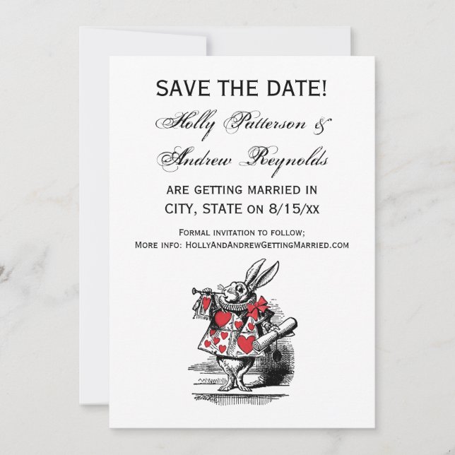 Trumpeter-Alice im Wunderland Save The Date (Vorderseite)