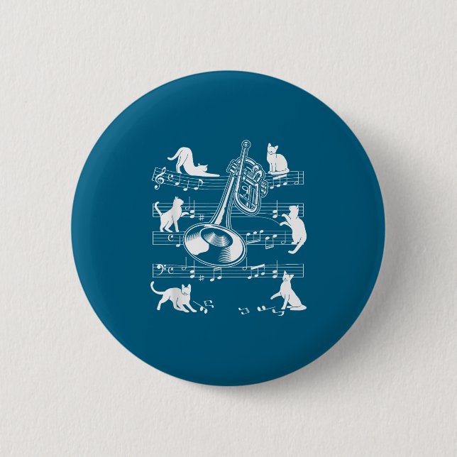 Trumpeter Cats For Cat Loving Trumpet Player  Button (Vorderseite)