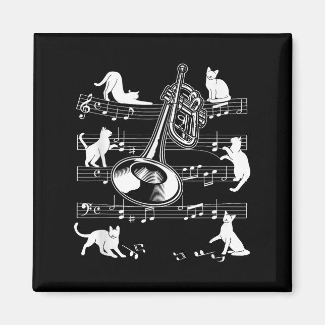 Trumpeter Cats For Cat Loving Trumpet Player  Magnet (Vorne)