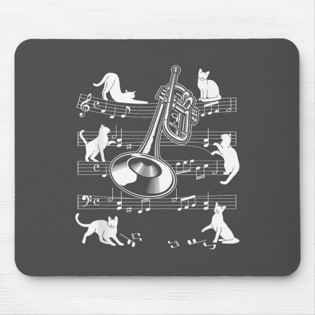Trumpeter Cats For Cat Loving Trumpet Player  Mousepad (Vorne)