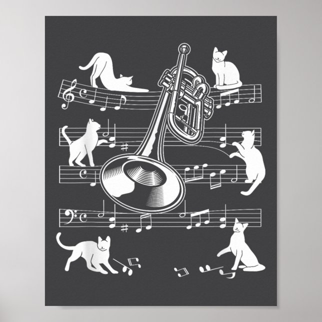 Trumpeter Cats For Cat Loving Trumpet Player  Poster (Vorne)