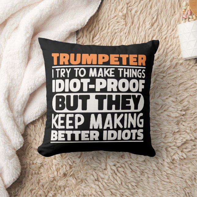 Trumpeter Ich versuche, Dinge Lustige Sprüche Cool Kissen (Decke)