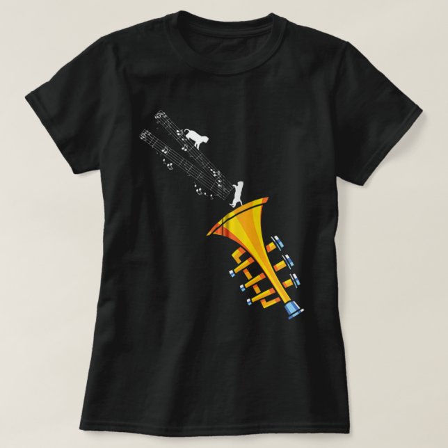 Trumpeter Jazz Musician Cat Pet Eltern Geschenk Id T-Shirt (Design vorne)