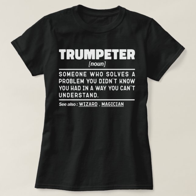 Trumpeter Noun Definition Trumpet Player Geburtsta T-Shirt (Design vorne)