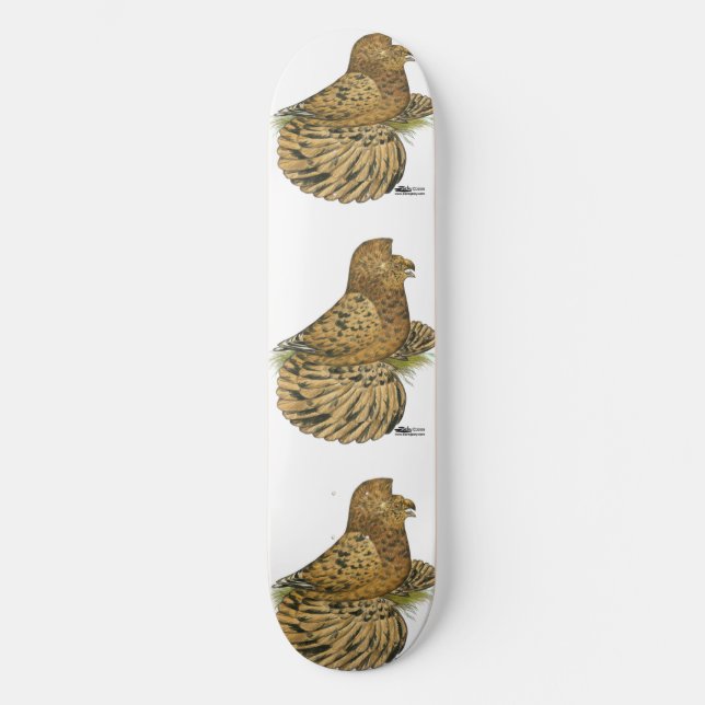Trumpeter Pigeon Almond Skateboard (Vorderseite)