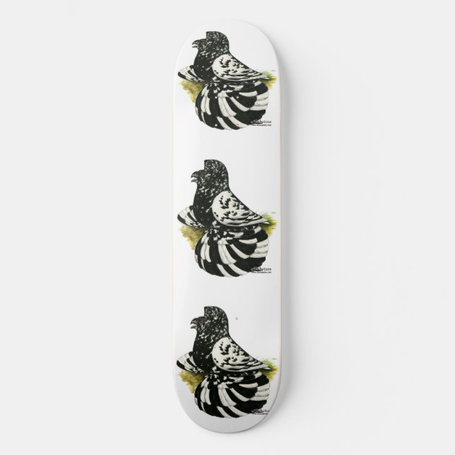 Trumpeter Pigeon Dark Splash Skateboard (Vorderseite)