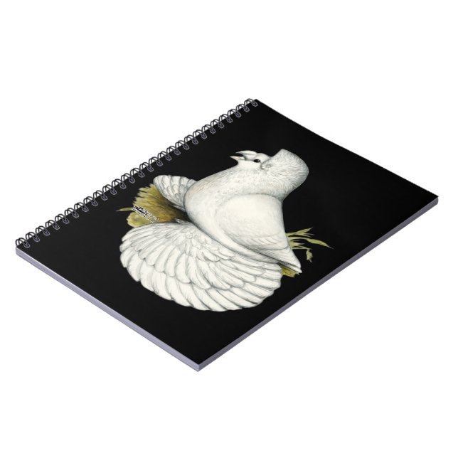 Trumpeter Pigeon White Notizblock (Linke Seite)
