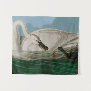 Trumpeter Swan Birds of America Audubon Print Wandteppich