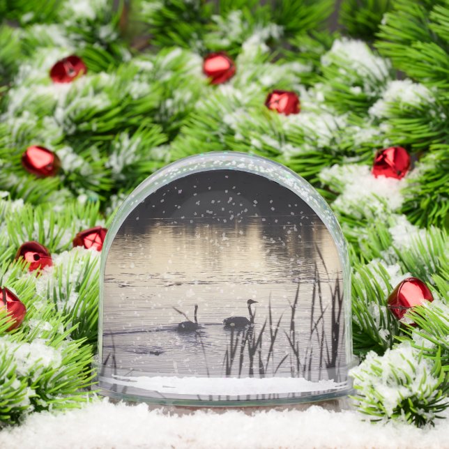 Trumpeter Swans: Dusk Snow Globe Schneekugeln (Weihnachten)