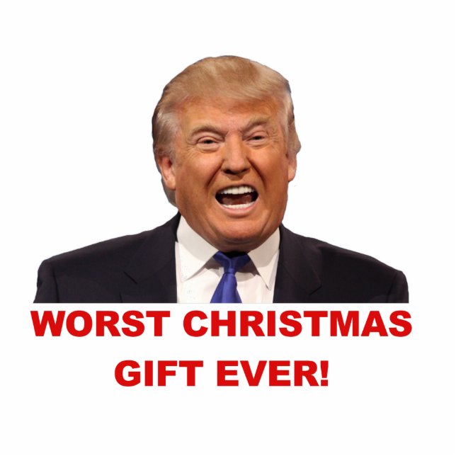 Trumpf, das schlechteste Weihnachtsgeschenk Freistehende Fotoskulptur (Vorne)