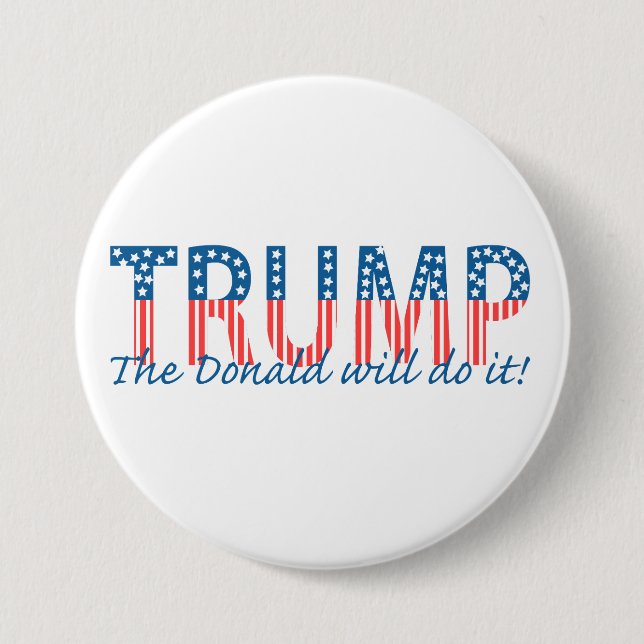 Trumpf, der Donald tut es! Button (Vorderseite)