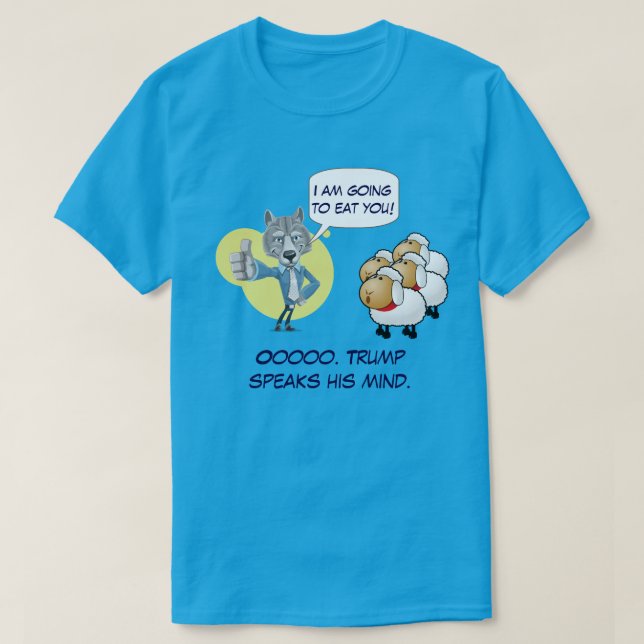 Trumpf der Wolf u. die Schafe als die Leute T-Shirt (Design vorne)