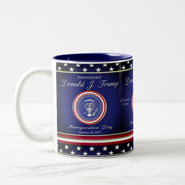 Trumpf-Einweihung Donald J Zweifarbige Tasse (Links)