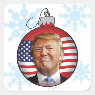 Trumpf für Weihnachten Quadratischer Aufkleber