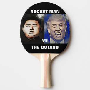 Trumpf gegen UNO-Klingeln Pong Paddel Kim-Jong Tischtennis Schläger