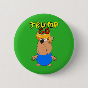 Trumpf gehen Antitrumpf-Cartoon lustiger Button