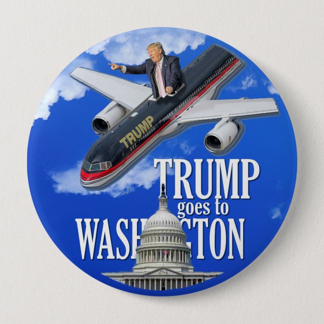 Trumpf geht nach Washington Button (Vorderseite)