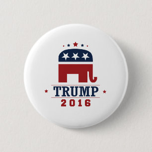 Trumpf GOP-Elefant-Entwurf 2016 Button