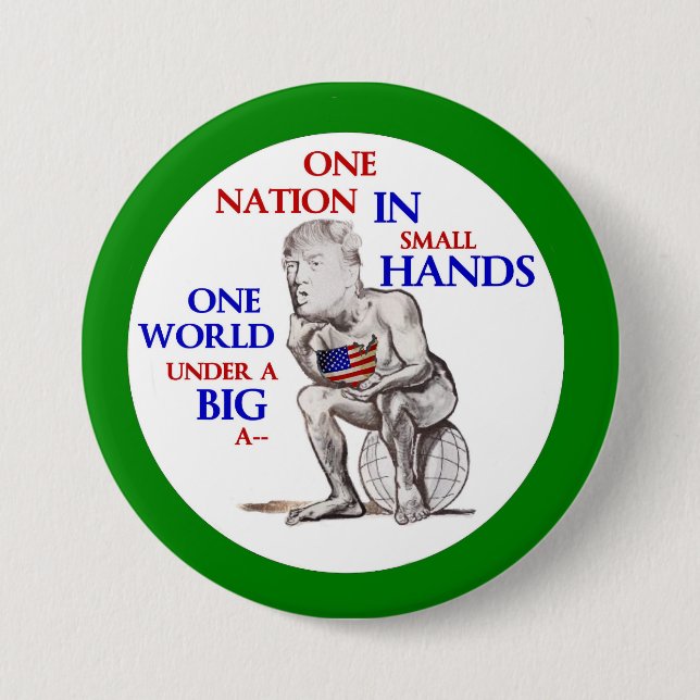 Trumpf hat kleine Hände Button (Vorderseite)