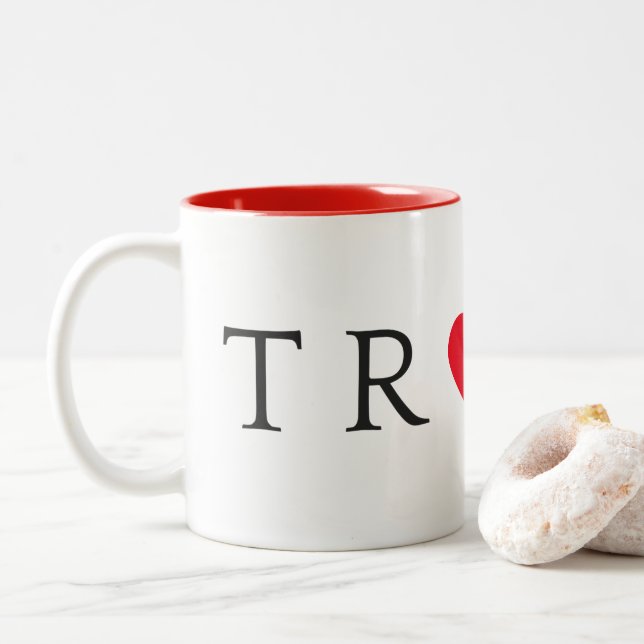 TRUMPF-Herz-Tasse Zweifarbige Tasse (Mit Donut)