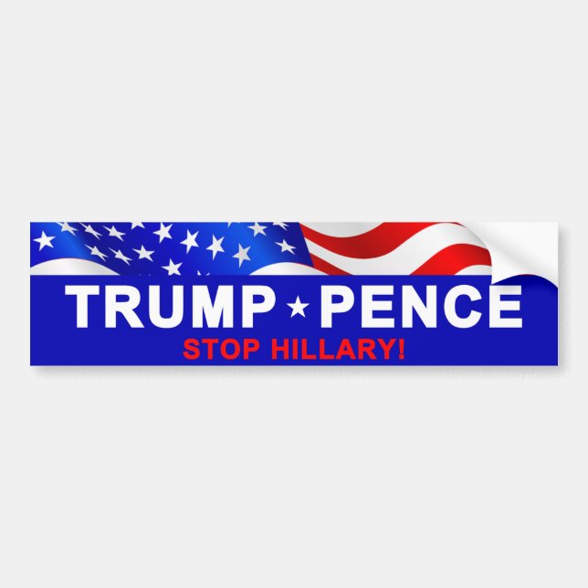 Trumpf-Pennys-Halt Hillary Autoaufkleber (Vorne)