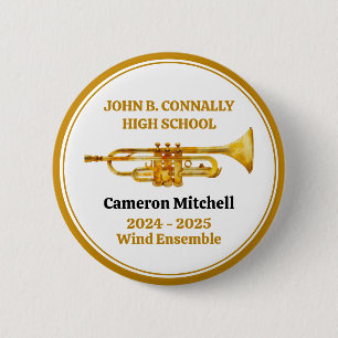 Trumpf Player High School Band Gold Personalisiert Button