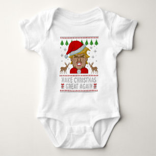 Trumpf stellen Weihnachten große wieder hässlich Baby Strampler