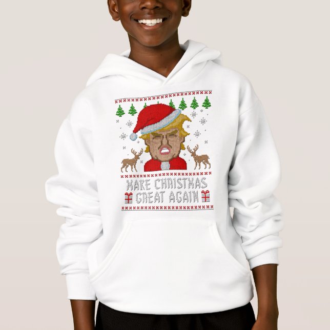 Trumpf stellen Weihnachten große wieder hässliche Hoodie (Vorderseite)