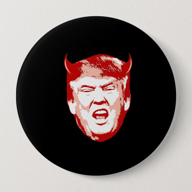 Trumpf-Teufel-Kopf - Anti-Trumpf - Button (Vorderseite)