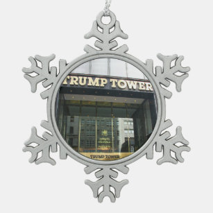 Trumpf-Turm Schneeflocken Zinn-Ornament