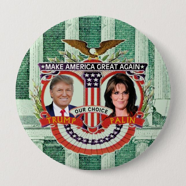 Trumpf u. Palin im Jahre 2016 Button (Vorderseite)