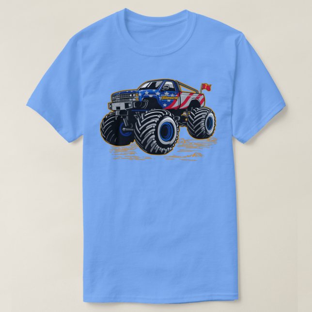 Trumpinator American Flag Monster Truck T-Shirt (Design vorne)
