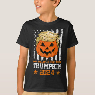 Trumpkin 2025 Amerikanische Flagge Macht Halloween T-Shirt